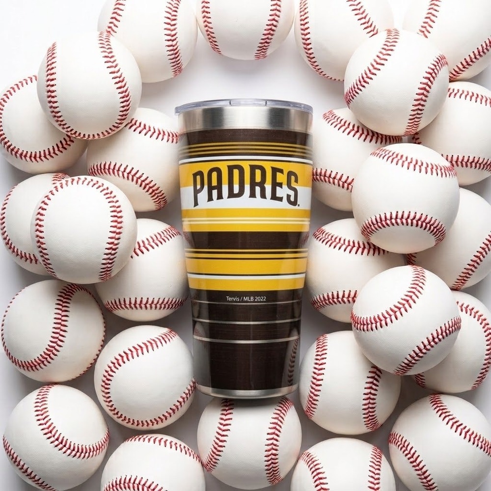 San Diego Padres Tervis Tumbler 20oz Brown Gold MLB Hype Stripes *NEW*